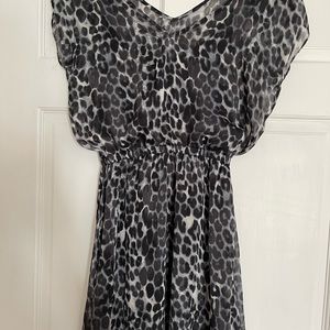 EXPRESS Leopard Print Chiffon Dress